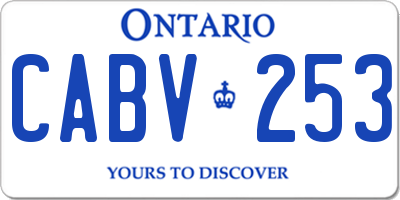 ON license plate CABV253