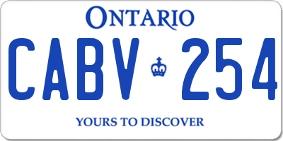 ON license plate CABV254