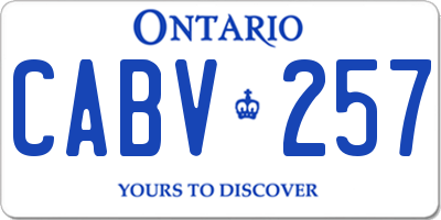 ON license plate CABV257