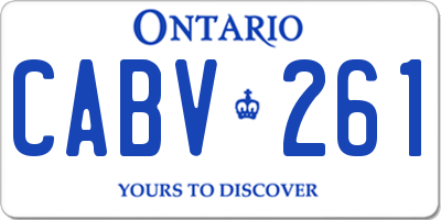 ON license plate CABV261