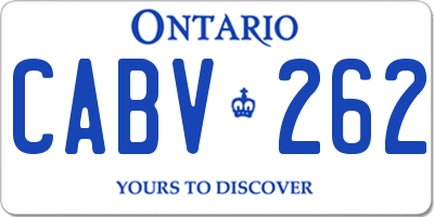 ON license plate CABV262