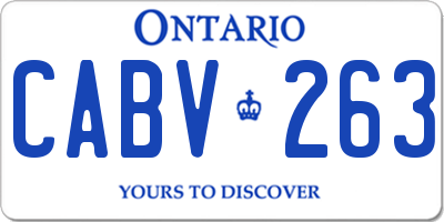 ON license plate CABV263