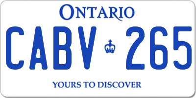 ON license plate CABV265