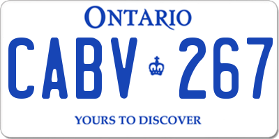 ON license plate CABV267