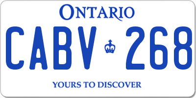 ON license plate CABV268