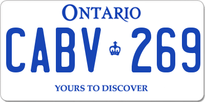 ON license plate CABV269