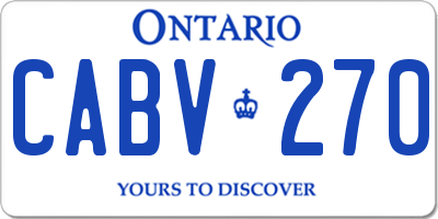 ON license plate CABV270