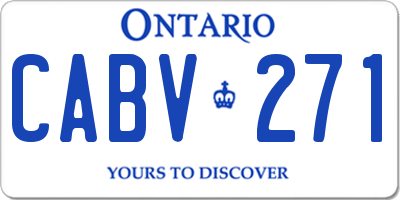 ON license plate CABV271