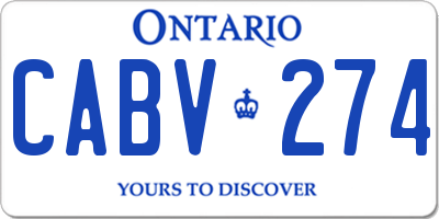 ON license plate CABV274