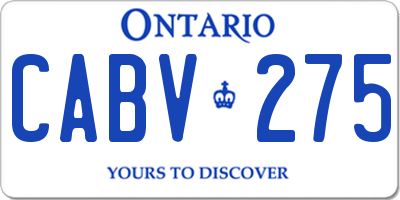 ON license plate CABV275