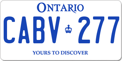 ON license plate CABV277