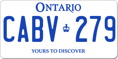 ON license plate CABV279