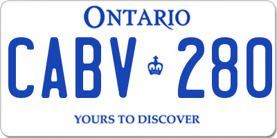 ON license plate CABV280