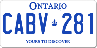 ON license plate CABV281