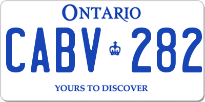 ON license plate CABV282