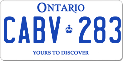 ON license plate CABV283