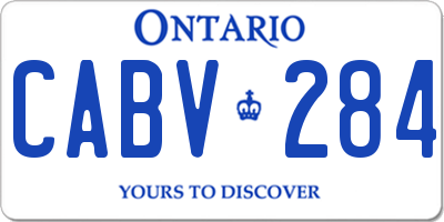 ON license plate CABV284