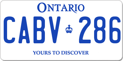 ON license plate CABV286