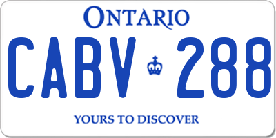 ON license plate CABV288