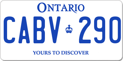 ON license plate CABV290