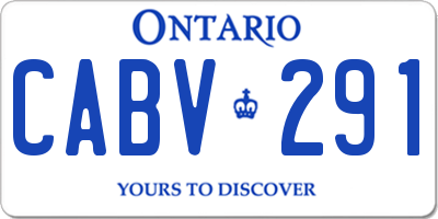 ON license plate CABV291