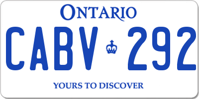 ON license plate CABV292