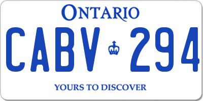 ON license plate CABV294