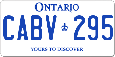 ON license plate CABV295