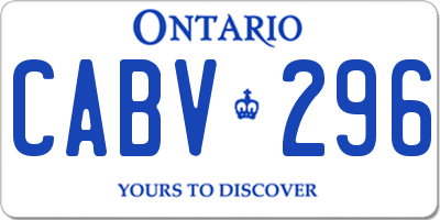 ON license plate CABV296