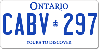 ON license plate CABV297