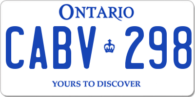 ON license plate CABV298