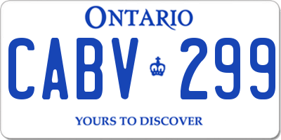 ON license plate CABV299