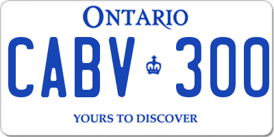 ON license plate CABV300