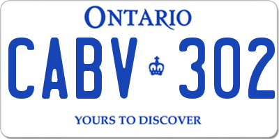 ON license plate CABV302