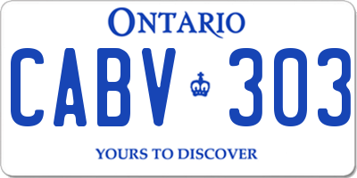 ON license plate CABV303