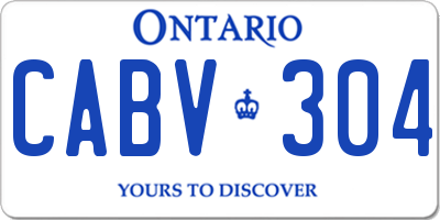 ON license plate CABV304