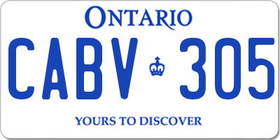 ON license plate CABV305