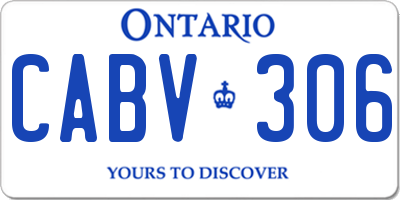 ON license plate CABV306