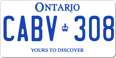 ON license plate CABV308