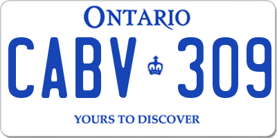 ON license plate CABV309