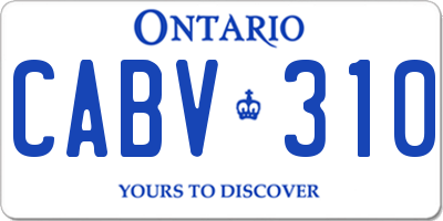 ON license plate CABV310