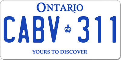 ON license plate CABV311