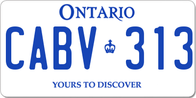 ON license plate CABV313