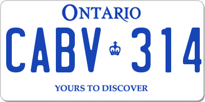 ON license plate CABV314