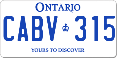 ON license plate CABV315