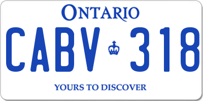 ON license plate CABV318