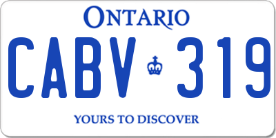 ON license plate CABV319