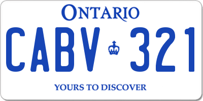 ON license plate CABV321