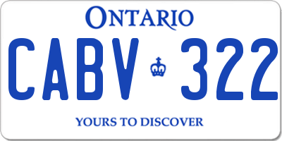 ON license plate CABV322