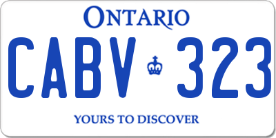 ON license plate CABV323